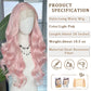 SAPPHIREWIGS 13×4 Pink Synthetic Lace Front Wig Glueless Light Pink Long Body Wave Wigs Heat Resistant Fiber Pre-Plucked Wigs for Women Daily Party Cosplay Wear 26inch