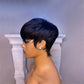 YJOQOKOA Short Bob Wig Human Hair for Black Women Pixie Cut wigs Human Hair Wig Glueless Wig None Lace Front Wig with Bangs Natural Black Straight Full Machine Made Wig
