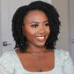 WIGER Dreadlock Wig Short Faux Locs Twist Wigs For Black Women Afro Braided Curly Synthetic Wigs For African American Women Daily Party Use（6 inch,1B)