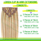 LORIEN Clip in Hair Extensions Real Human Hair, 22 Inch 110g, 18/613 Dark Blonde Highlighted Bleach Blonde, Clip in 100% Brazilian Remy Human Hair Extensions 8pcs Per Set with 18 Clips Double Weft