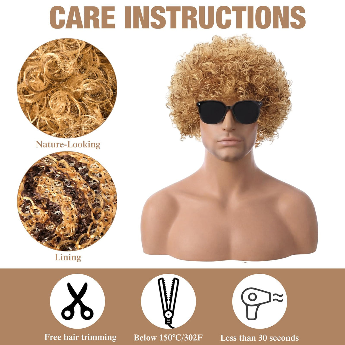Suncalla 6 Set Afro Wigs for Halloween Party Mixed Colors