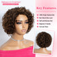 Rebecca Fashion Short Curly Human Hair Wigs for Black Women Side Part Cute Curly Bob Wig Brazilian Remy Non Lace Glueless Wigs Natural Looking Highlight Brown Blonde Color