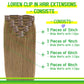 LORIEN Clip in Hair Extensions Real Human Hair, 24 Inch 120g, 6 Medium Brown, Clip in 100% Brazilian Remy Human Hair Extensions 8pcs Per Set with 18 Clips Double Weft