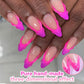 24 Pcs Almond Press on Nails Medium Fake Nails Kit Pink French Tip False Nails with 3D Design Almond Nail Tips Acrylic Nails Press ons Glossy Holiday Glue on Nails Reusable Stick on Nails for Women