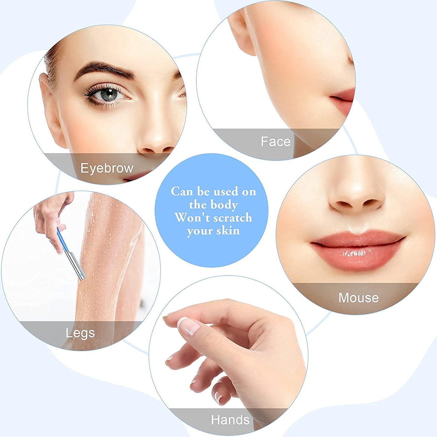 Women Facial Razor for Hair Removal - Dermaplaning Tool Peach Fuzz Trimmer, Fine Hair Remover Eyebrow Razors and Dermaplane Face Shavers Women's Exfoliating for Sensitive Skin Essential Travel