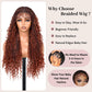 Suntefic Knotless Boho Box Braided Wigs for Black Women Glueless Double Full Lace Front Human Hair Blended Goddess Braid Wig with Baby Hair Bohemian Curly Ends (Boho Box-#1BT350, 28 Inch)