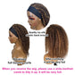 Ombre Highlight Headband Wig Human Hair #4/27 Colored Kinky Curly Headband Wig for Black Women Glueless None Lace Front Human Hair Wigs Brazilian Virgin Hair Wear and Go Wigs 150% Density 18 Inch