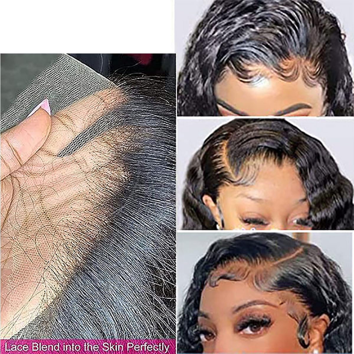 GzorOuzr 5X5 Deep Wave Lace Closure Wigs Human Hair Real Unprocessed Virgin Hair Human Hair With Baby Hair Glueless Wig for Women Brazilian Remy Human Hair Wig 18 Inch