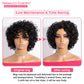 Rebecca Fashion Short Curly Human Hair Wigs for Black Women Cute Curly Bob Wig Side Part Non Lace Glueless Wigs Brazilian Remy Natural Looking Natural Color