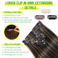 LORIEN Clip in Hair Extensions Real Human Hair, 22 Inch 110g, 1B/6 Natural Black to Chestnut Brown, Clip in 100% Brazilian Remy Human Hair Extensions 8pcs Per Set with 18 Clips Double Weft
