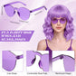 Suncalla 6 Set Wavy Bob Wigs for Halloween Party Colored