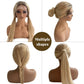 Belaved Wigs Human Hair Highlight Lace Front Ombre 13x4 Straight HD Lace Front Wig Golden Brown to Blonde Balayage Lace Frontal for Women 150% Density Glueless Pre Plucked with Baby Hair 16 Inch