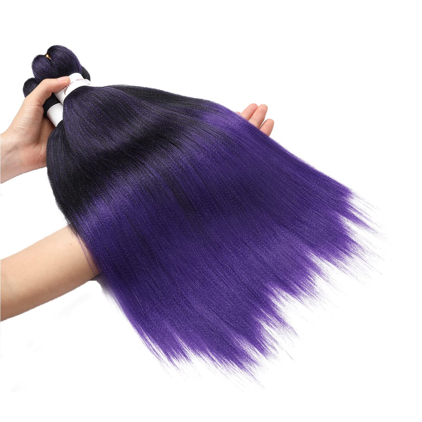 Pre Stretched Braiding Hair, 20 inch Braiding Hair, 8 Packs Soft Yaki Texture,No Itch, Hot Water Setting Synthetic Hair Extensions for Braids (20in,1B/Purple)