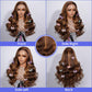 FASCARA 13x4 Highlight Ombre Lace Frontal Wigs Human Hair 4/27 Honey Blonde 180% Density Body Wave Wig for Women HD Transparent Lace Front Wig with Highlights Colored Glueless Wigs Human Hair 20 Inch