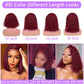 Punmasa 18 Inch Bob Wig Human Hair 13x6 Frontal Lace Wig 200% Density 99J Burgundy Lace Front Wigs Human Hair Pre Plucked Bob Wigs for Women 99J Deep Curly human hair