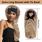 2pcs Long Satin Bonnets with Tie Band, Large Braid Bonnet Silky Hair Cap for Locs Women Sleeping, B