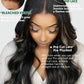 KLAIYI Bye Bye Knots Glueless Wig Human Hair 13x4 Balayage Highlight 3D Body Wave Precut Lace Front Wig with Baby Hair Black Mix Blonde Brown Pre Plucked Pre Bleached Knots Wig 30S Easy to Wear 26Inch