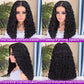 UCUVIC Wear And Go Glueless Wigs Human Hair Pre Plucked Pre Cut Curly 5x5 Water Wave Bob Wig Human Hair Lace Front Closure Wigs For Black Women 200 Density Curly Wig Glueless Wear And Go Black 18 Inch