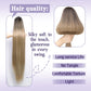 ORSUNCER Drawstring Ponytail Extension, Long Straight Pony Tails Hair Extensions Natural Soft Clip in Ponytail for Women Synthetic Hairpieces Ombre Black Mix Blonde