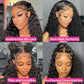 JTMMP 18 Inch Deep Wave Lace Front Wigs Human Hair Pre Plucked 13x6 HD Transparent Lace Frontal Wigs Human Hair 200% Density Deep Curly Glueless Wigs Human Hair for Women
