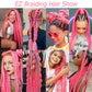 Braiding Hair Pre Stretched 24 inch 3 Packs Braiding Hair Professional Yaki Synthetic Hot Water Setting, Easy To Install Hair for Braiding (24in,Pink)