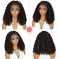 Fancy Hair Braided Wig Cornrow with Curly Hair Wig HD Lace Front Wig with Baby Hair Pre Plucked Glueless Transparent 13x4 Inch Highlight Brown Wig for Black Women