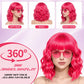 Suncalla 6 Set Wavy Bob Wigs for Halloween Party Colored