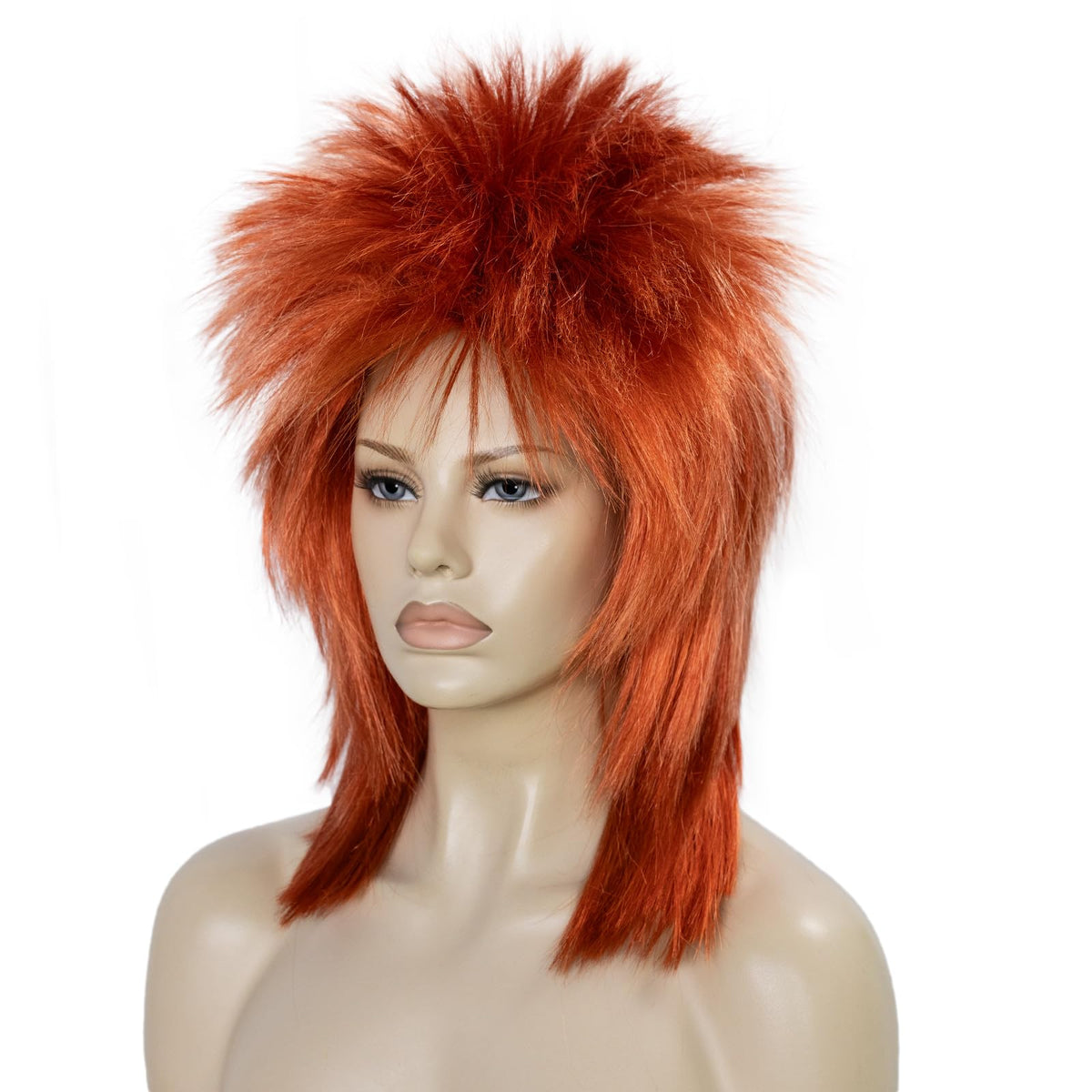 BESTBEL 80s Wig Ginger Mullet Wig Rocking Diva Wigs Funny Rocker Punk Hair