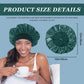 4PCS Silk Satin Bonnets for Black Women & Men - Elastic Wide Band Hair Wrap Cap for Curly Hair - Shower Cap for Sleeping (Black, Peacock Blue, Pink, Khaki)