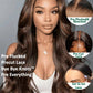 KLAIYI 13x4 Pre Everything Lace Front Chocolate Brown With Highlights Loose Body Wave Wig Human Hair Pre Cut Lace Pre Bleached Bye Bye Knots Pre Plucked Ombre Glueless Wear Go Wig Ready to Wear 26Inch