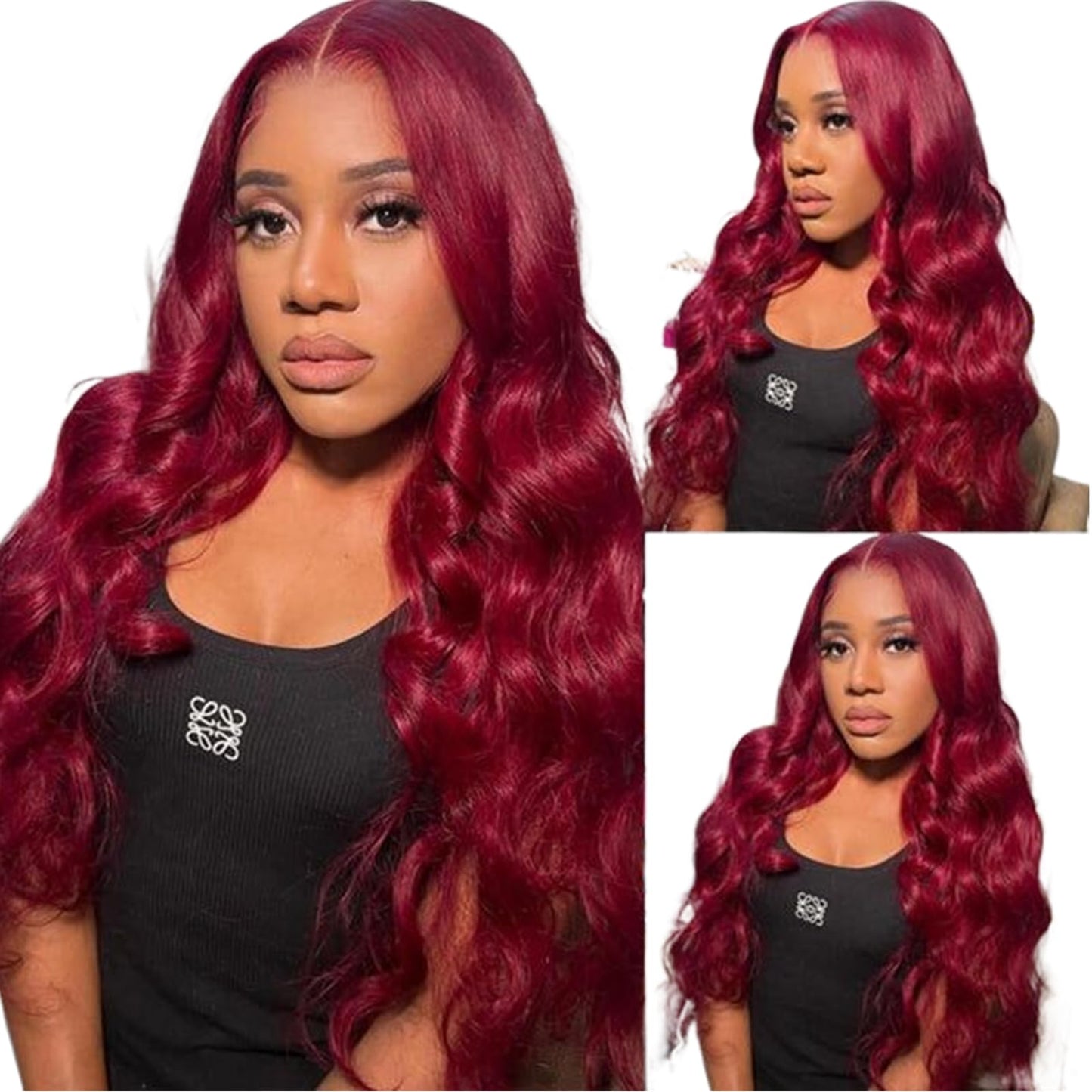 QZOQZO 99j Burgundy Lace Front Wigs Human Hair 13x6 Body Wave Lace Front Wigs Human Hair Pre Plucked Glueless Red Wig Wine Red Lace Front Wigs for Women Reddish Brown 180% Density 20Inch