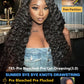 Sunber 4C Kinky Edges Water Wave Human Hair Wigs with Drawstring Bye Bye Knots Pre Cut 7x5 HD Lace Front Water Wave Glueless Wigs Put On and Go Pre Bleached Knots 180% Density 14Inch Beginner friendly