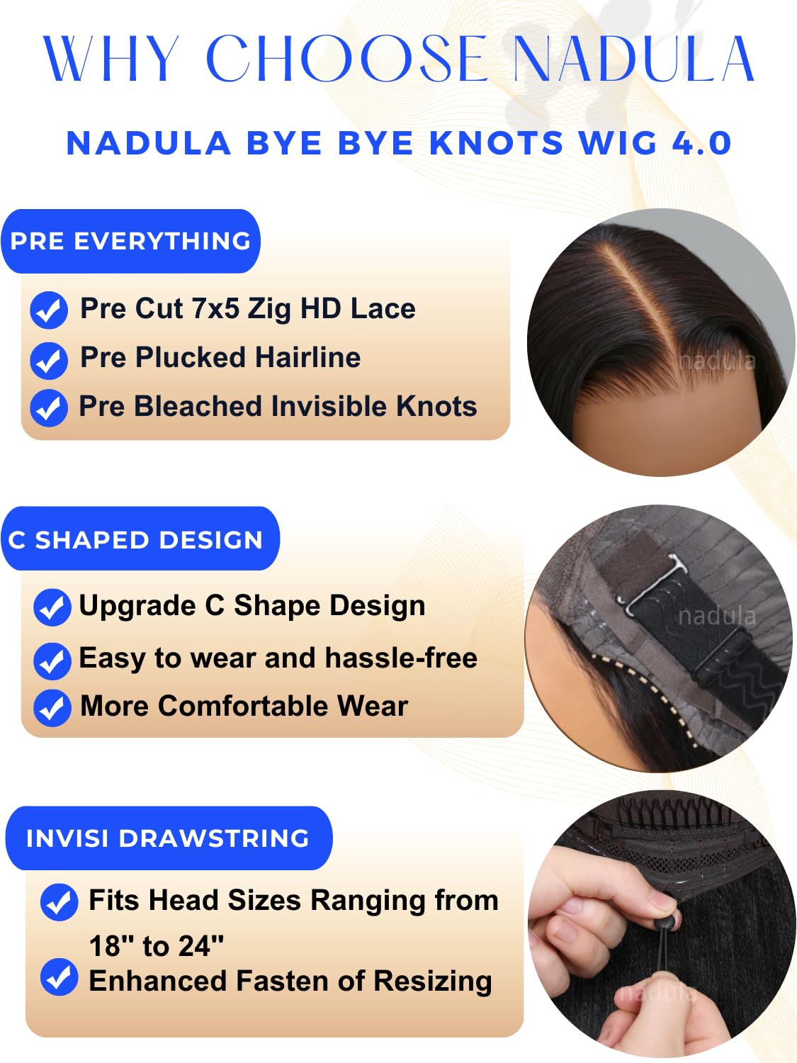 Nadula Balayage Ombre Brown Yaki Straight Bob Drawstring Wig Human Hair Pre Plucked,Pre Cut Glueless 7x5 HD Bye Bye Knots Ready to Wear Short Yaki Bob Wig with Chestnut Brown Highlight 14inch