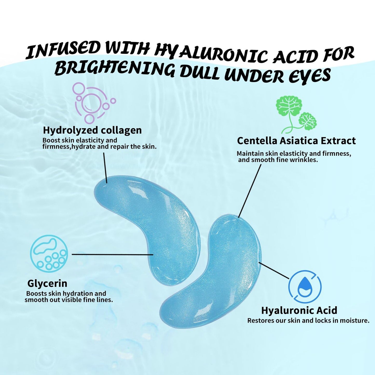 Maskiss Under Eye Patches (25 Pairs), Hyaluronic Acid Eye Masks for Dark Circles Puffy Eyes Undereye Bags, Collagen Eye Patches for Wrinkles and Hydrate, Skin Care Gift for Her