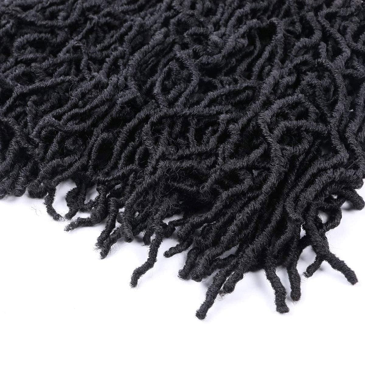 6 Packs Soft Locs Crochet Hair Pre Looped Faux Locs Crochet Braids Goddess Locs Dreadlocs Synthetic Hair For Black Women (1B, 18 Inch (Pack of 6))