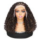 Quantum Love Braided Wigs for Black Women Braids Cornrows Lace Curly Wigs 16 Inch Fully Lace Frontal Braided Curly Bob Mix Brown Synthetic Glueless Wigs