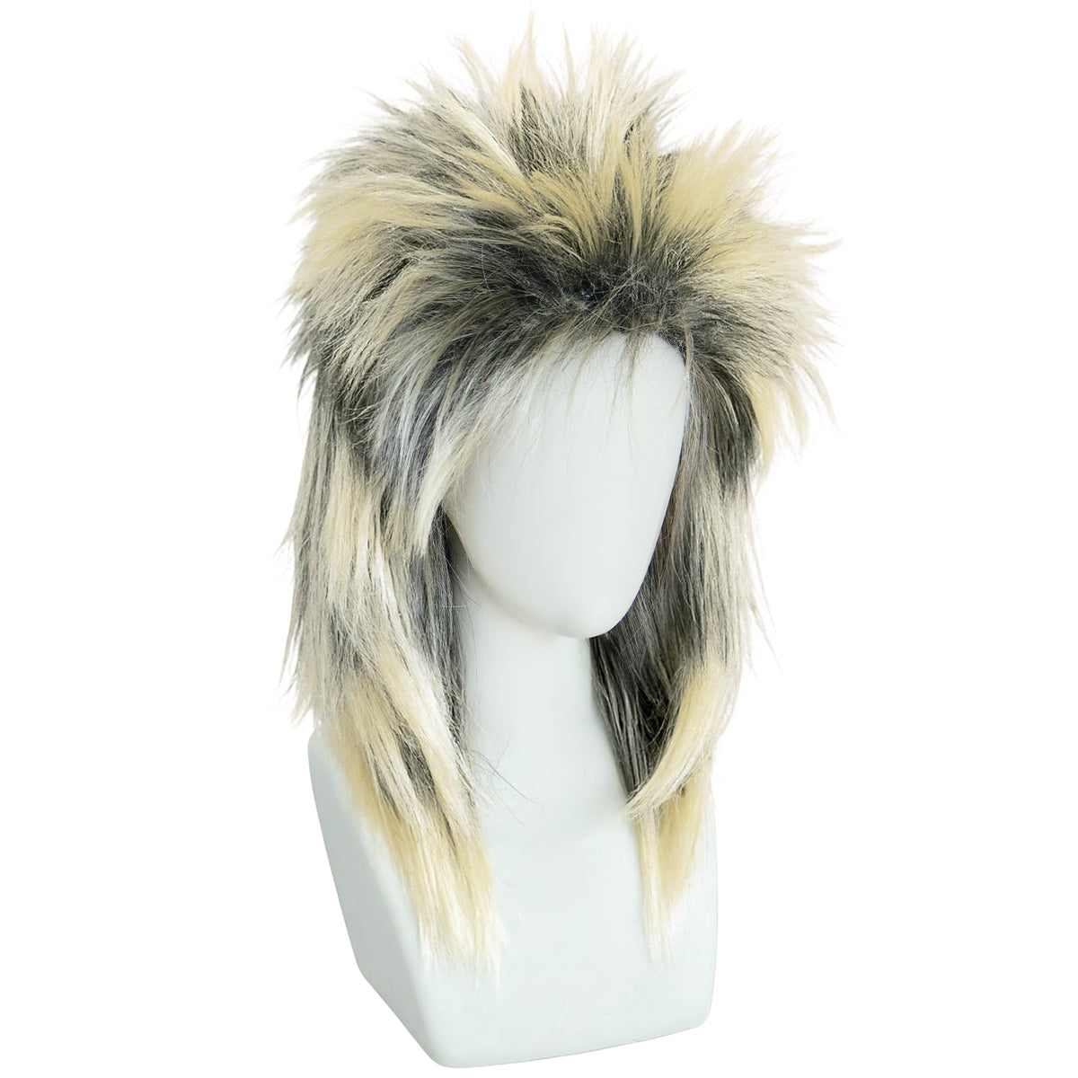 BESTBEL 80s Wig Blonde Mullet Wig for Women Rocker Punk Rocking Diva Wigs
