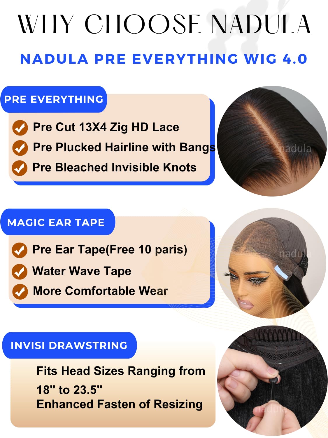 Nadula 10 Inch 13x4 HD Lace Yaki Straight Bob Wig with Drawstring – Pre Everything Glueless Bob Lace Front Wig Human Hair with Ear Tape, Pre-Plucked Invisible Knots, Ready to Go Yaki Wig 150% Density