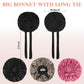 3Pcs Silk Bonnet for Sleeping, Satin Hair Bonnets for Black Curly Hair Women Jumbo Bonnet with Tie Band Braids (Black Leopard Rose-pink)