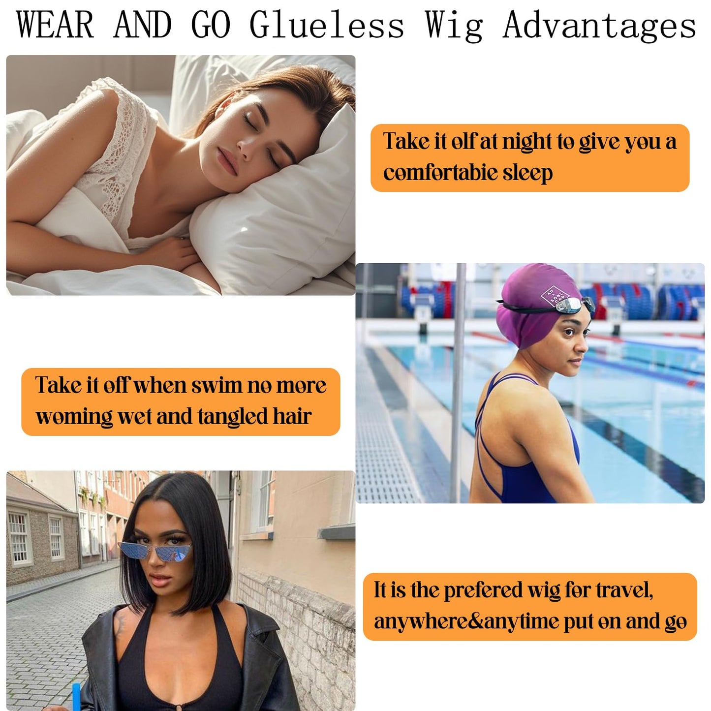 NOSTALGIA Brown Wear and Go Glueless Wigs Pre Plucked Pre Cut for Beginners Synthetic Lace Front Wigs For Woman Long layered Straight 3 Seconds to Wear