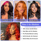 FASCARA Short Wig 350 Ginger Orange 14 Inch 13x4 HD Transparent Lace Front Wig with Baby Hair 180% Density Human Hair for Women
