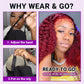 UCUVIC Wear And Go Glueless Wigs Human Hair Pre Plucked Pre Cut Curly 5x5 Deep Wave Bob Wig Human Hair Lace Front Closure Wigs For Black Women 200Density Wig Glueless Wear And Go Burgundy 18 Inch
