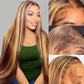 ROLKISA Highlight Ombre Lace Front Wig Human Hair 13x6 HD Transparent Straight Lace Front Wigs Human Hair Pre Plucked 180% Density 4/27 Colored Honey Blonde Wig for Women 34Inch