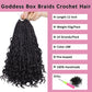 COOKOO 12 Inch Goddess Box Braids Crochet Hair 8 Pack Synthetic Bohemian Hippie Box Braids Crochet Hair Pre-looped With Curly Ends Braiding Hair for Black Women1B#