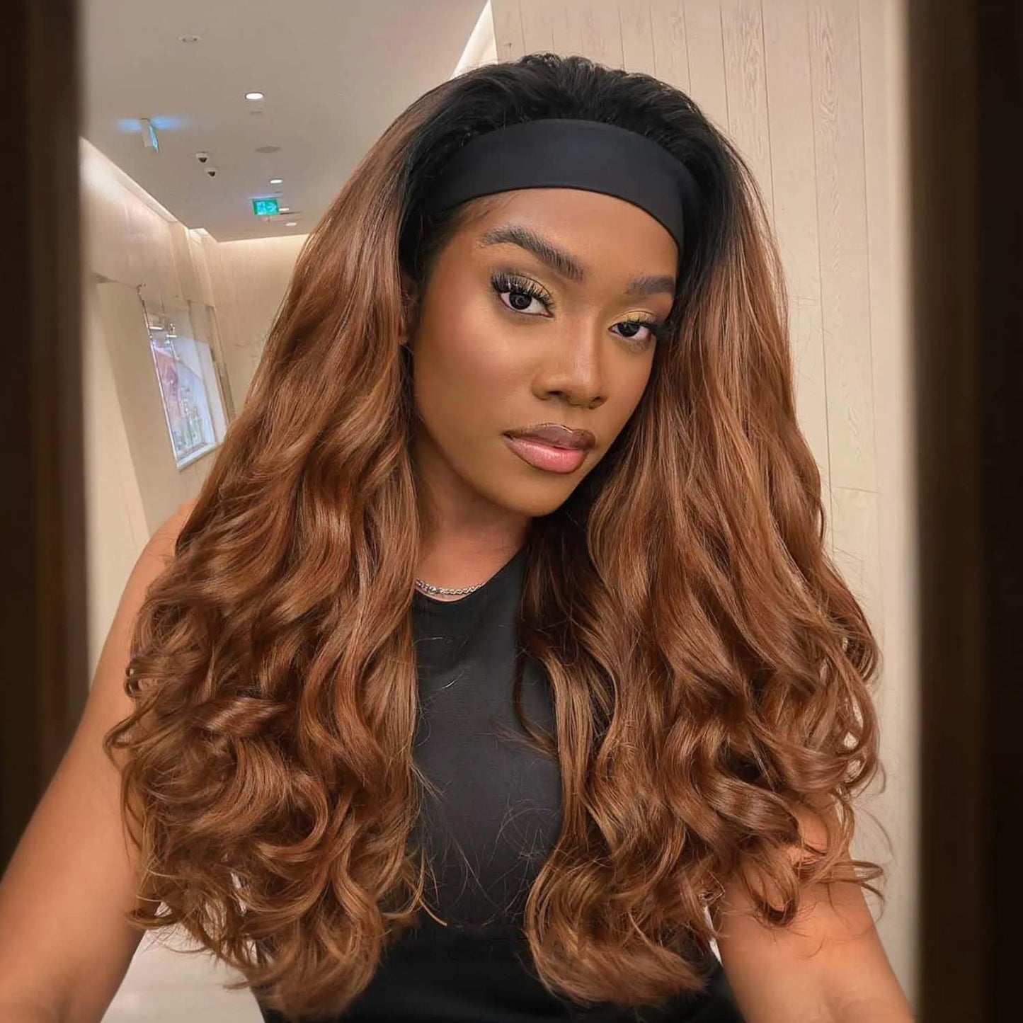 Quantum Love Yaki Curly Headband Wigs for Black Women Kinky Straight Mix Brown Headband Curly Ends Synthetic Wear and Go Glueless half Wig with Headbands Attached
