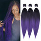 Purple Braiding Hair Pre Stretched 24 inch 3 Packs Braiding Hair Soft Yaki Texture, No Itch, Hot Water Setting Synthetic Hair Extensions for Braids (24in,1B/Purple)