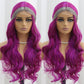 SISIFIRE Purple Gray Highlight Wavy Wigs for Women Synthetic Small Lace Front Wig Long Curly Wavy Wigs for Daily Party Use Heat Resistant Fiber Wig