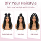 Janyuwool 18" Boho Knotless Box Braided Wigs Full Double Lace Short Braid Wig for Black Women Lace Frontal Human Hair Blended Braided Wig with Boho Curls Lace Front Braids Wigs with Baby Hair (Black)
