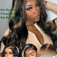 KLAIYI Bye Bye Knots Glueless Wig Human Hair 13x4 Balayage Highlight 3D Body Wave Precut Lace Front Wig with Baby Hair Black Mix Blonde Brown Pre Plucked Pre Bleached Knots Wig 30S Easy to Wear 26Inch