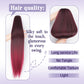 ORSUNCER Drawstring Ponytail Extension, Long Straight Pony Tails Hair Extensions Natural Soft Clip in Ponytail for Women Synthetic Hairpieces Omber Burgundy